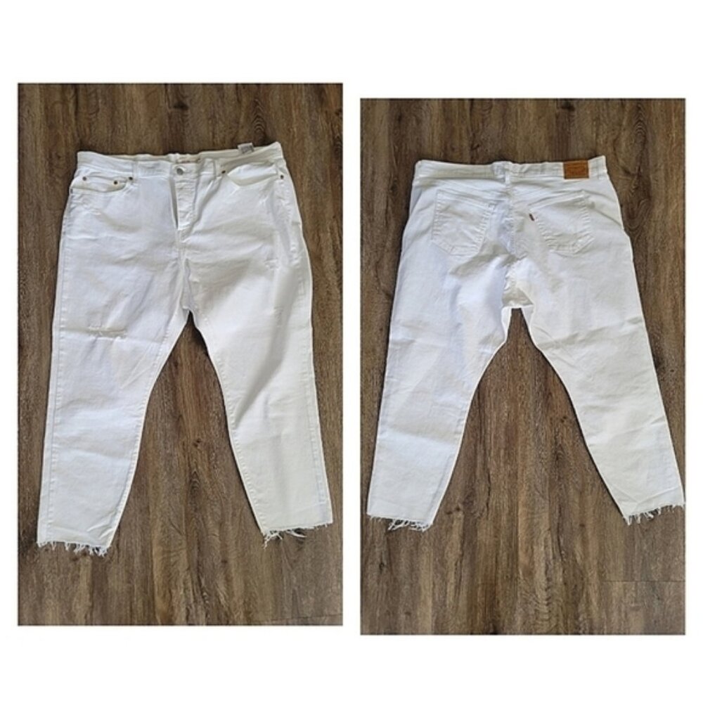 Levis Plus White Jeans Wedgie Skinny 22W #786